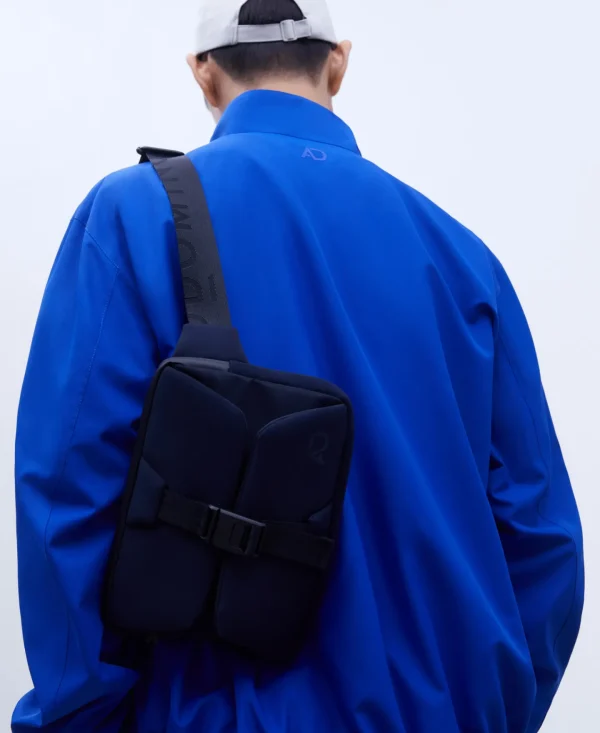 Adolfo Dominguez Bolsos>Rinonera Desplegable En Neopreno Azul Marino