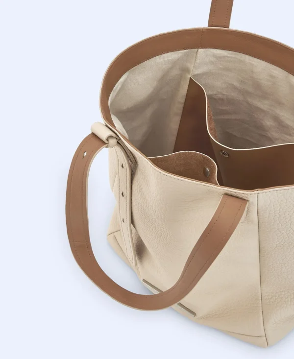 Adolfo Dominguez Bolsos>Shopper En Piel Responsable Crudo