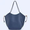 Adolfo Dominguez Bolsos>Shopper En Piel Vaqueta Azul Marino