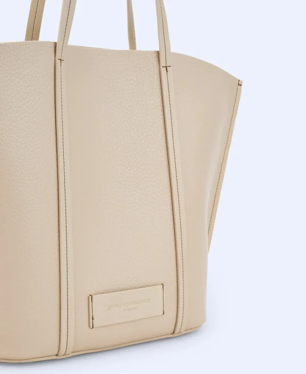 Adolfo Dominguez Bolsos>Shopper Reciclado En Textura Grano Nata
