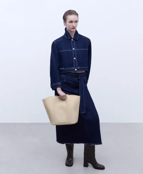 Adolfo Dominguez Bolsos>Shopper Reciclado En Textura Grano Nata