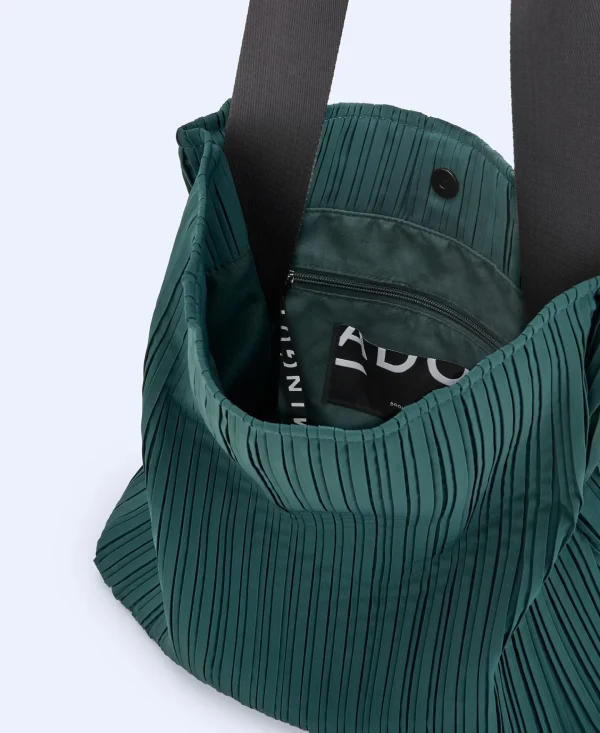 Adolfo Dominguez Bolsos>Shopper Vertical En Crinkle Reciclado Verde