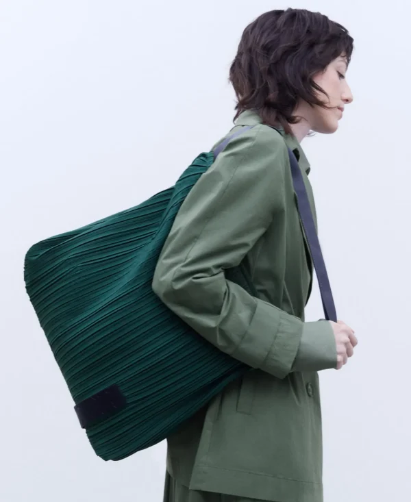 Adolfo Dominguez Bolsos>Shopper Vertical En Crinkle Reciclado Verde