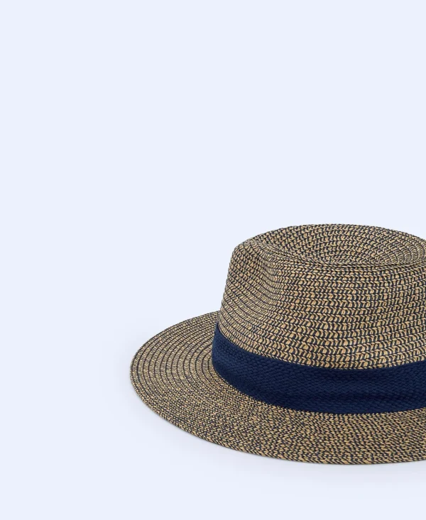 Adolfo Dominguez Sombreros>Sombrero En Papel Responsable Azul Marino