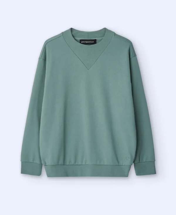 Adolfo Dominguez Sudaderas>Sudadera En Algodon Verde Gris
