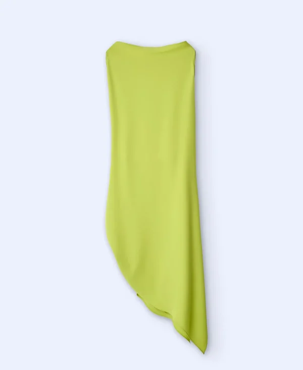Adolfo Dominguez Vestidos Y Monos>Vestido Asimetrico Monocolor Verde Pistacho