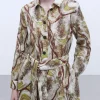 Adolfo Dominguez Vestidos Y Monos>Vestido Camisero Estampado En Lino Multicolor