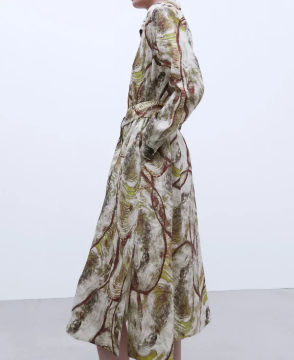 Adolfo Dominguez Vestidos Y Monos>Vestido Camisero Estampado En Lino Multicolor