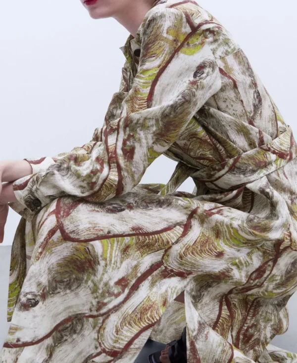 Adolfo Dominguez Vestidos Y Monos>Vestido Camisero Estampado En Lino Multicolor