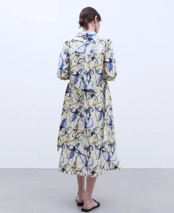 Adolfo Dominguez Vestidos Y Monos>Vestido Camisero Estampado En Lino Estampado Flores