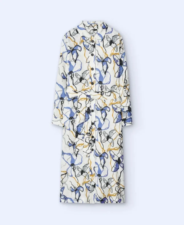 Adolfo Dominguez Vestidos Y Monos>Vestido Camisero Estampado En Lino Estampado Flores