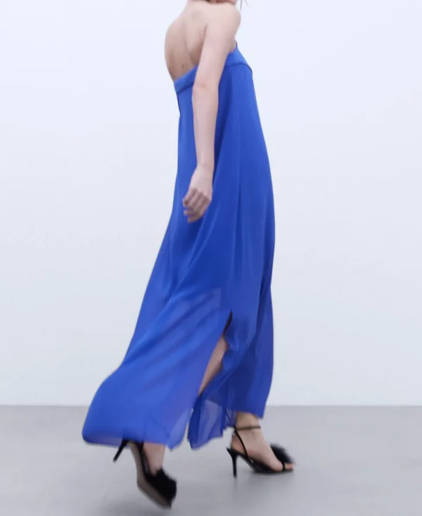 Adolfo Dominguez Vestidos Y Monos>Vestido Con Escote Asimetrico Cobalto