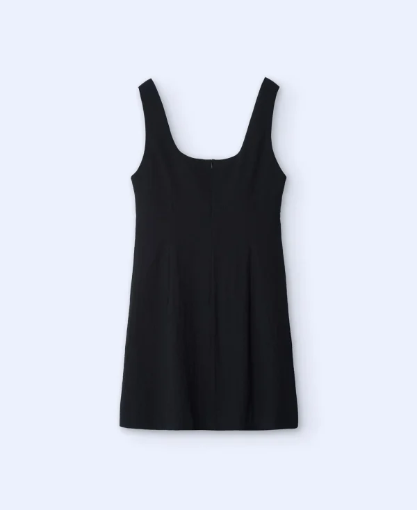 Adolfo Dominguez Vestidos Y Monos>Vestido Corto En Seersucker Negro