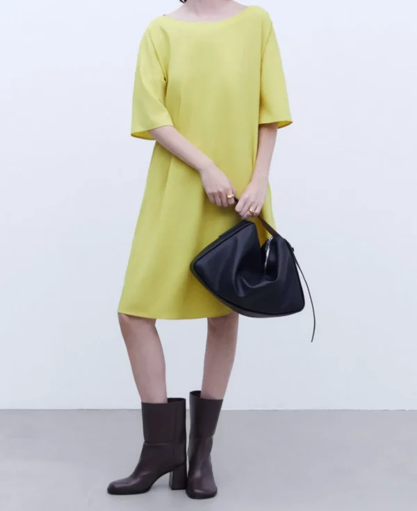 Adolfo Dominguez Vestidos Y Monos>Vestido Corto Evase Amarillo Oscuro