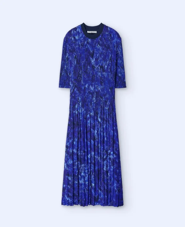 Adolfo Dominguez Vestidos Y Monos>Vestido De Crinkle Estampado Azul Estampado