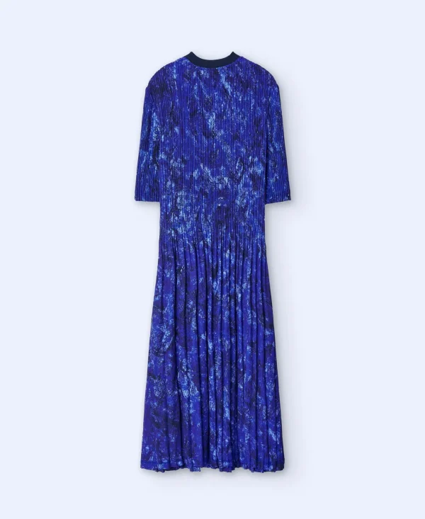 Adolfo Dominguez Vestidos Y Monos>Vestido De Crinkle Estampado Azul Estampado