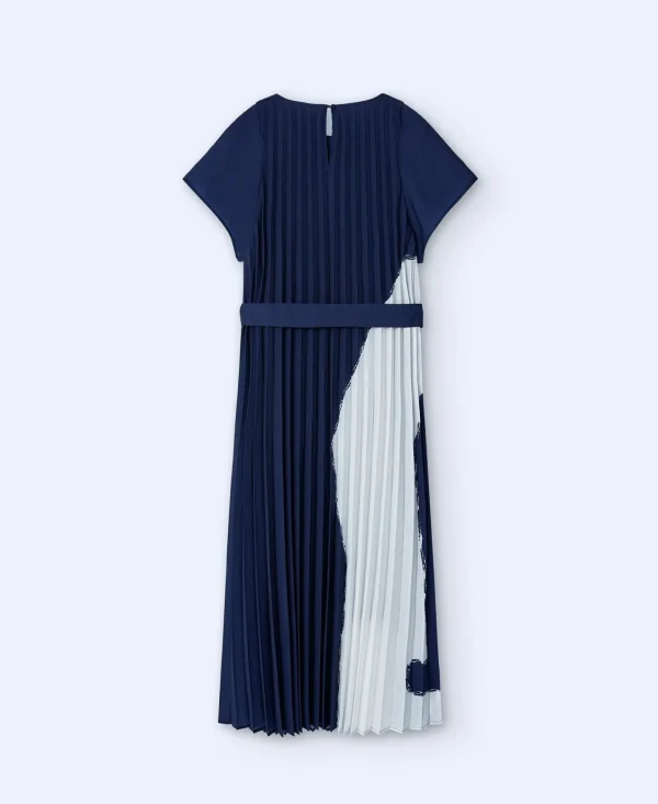 Adolfo Dominguez Vestidos Y Monos>Vestido En Crinkle Estampado Blanco/Azul