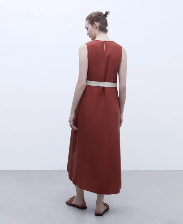 Adolfo Dominguez Vestidos Y Monos>Vestido En Lyocell De Lenzing™ Naranja