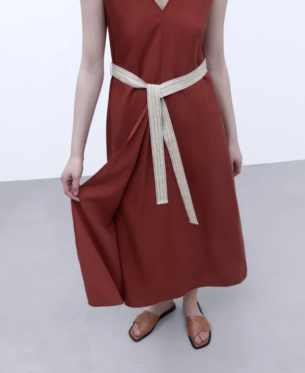 Adolfo Dominguez Vestidos Y Monos>Vestido En Lyocell De Lenzing™ Naranja