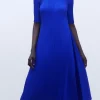 Adolfo Dominguez Vestidos Y Monos>Vestido Evase En Crinkle Azul