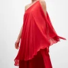 Adolfo Dominguez Vestidos Y Monos>Vestido Largo Asimetrico En Viscosa Rojo