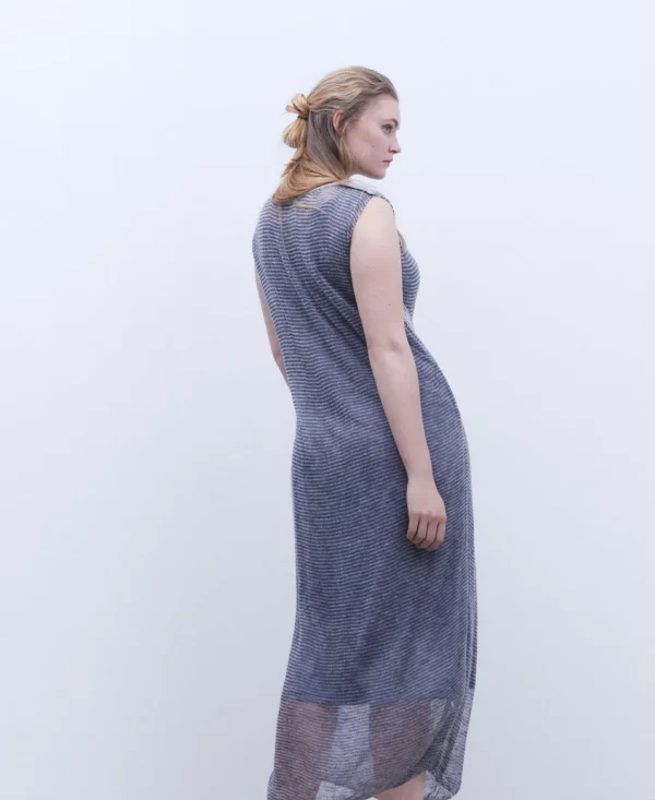 Adolfo Dominguez Vestidos Y Monos>Vestido Largo Con Aplicacion Jacquard Gris Melange