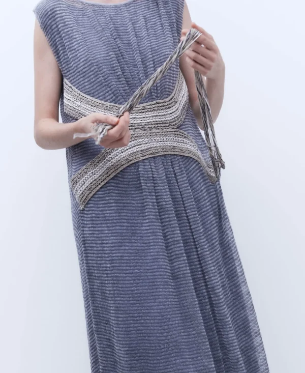 Adolfo Dominguez Vestidos Y Monos>Vestido Largo Con Aplicacion Jacquard Gris Melange