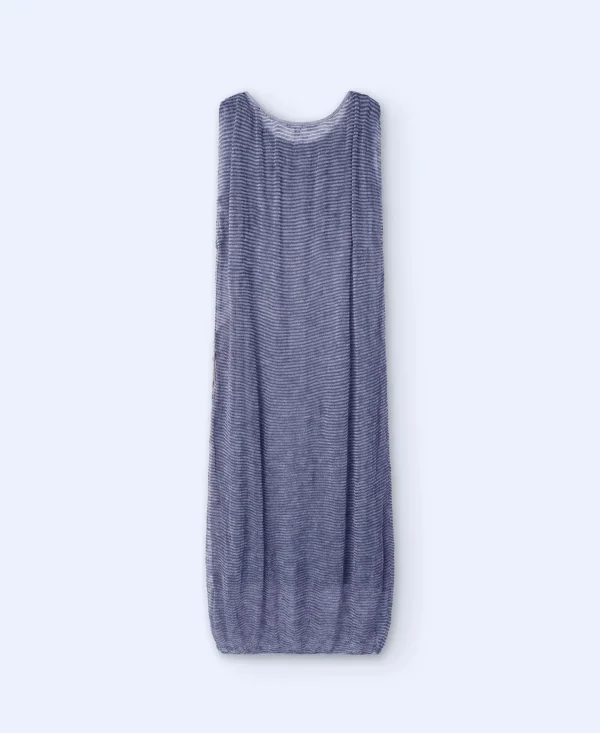 Adolfo Dominguez Vestidos Y Monos>Vestido Largo Con Aplicacion Jacquard Gris Melange