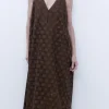 Adolfo Dominguez Vestidos Y Monos>Vestido Linea Evase En Algodon Chocolate