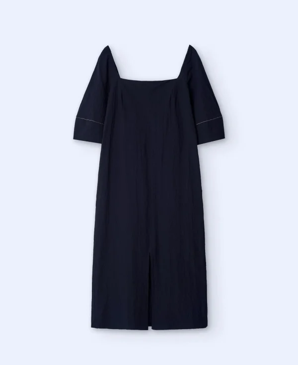 Adolfo Dominguez Vestidos Y Monos>Vestido Midi Escote Recto Negro