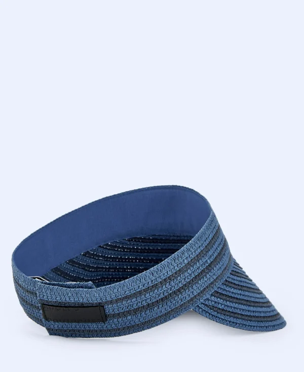 Adolfo Dominguez Sombreros>Visera En Papel Trenzado Azul