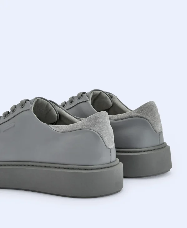 Adolfo Dominguez Zapatos>Zapatilla Basica En Piel Responsable Gris Claro