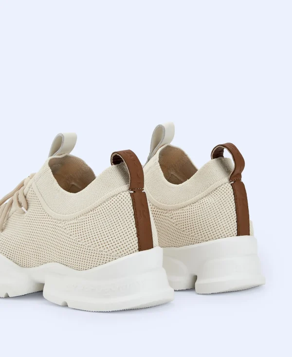 Adolfo Dominguez Zapatos>Zapatilla Deportiva Con Cordones En Ocho Beige/Blanco