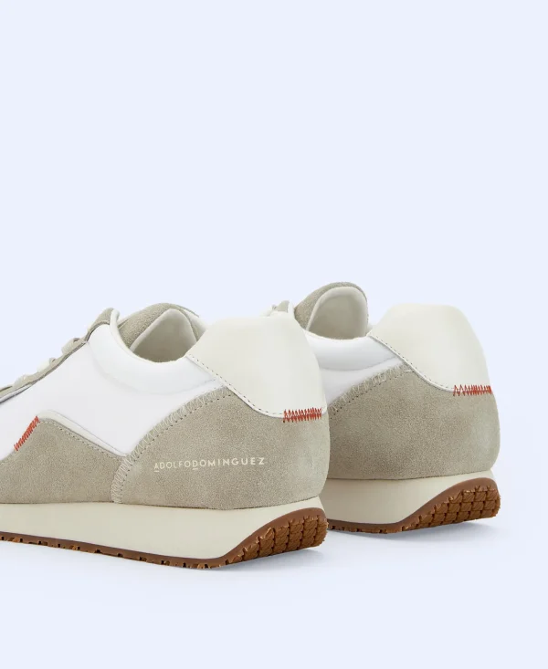 Adolfo Dominguez Zapatos>Zapatilla Deportiva En Piel Y Nailon Gris