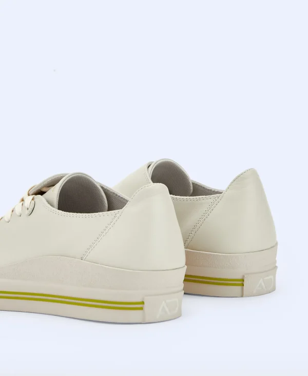 Adolfo Dominguez Zapatos>Zapatilla Oblicua En Piel Blanco Roto